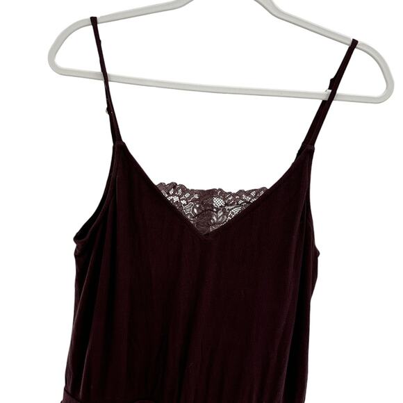 Soma Intimates Pinot Noir Purple Rib Lace Cool Nights Sleep Romper - Picture 6 of 12